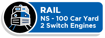 Rail: NS-100 car yard, 2 switch engines